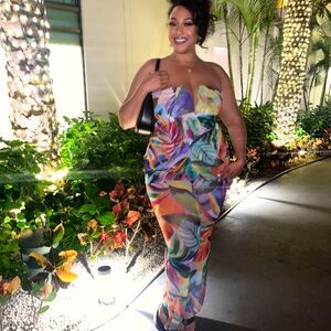 Colorful Strapless Women's 2 piece set